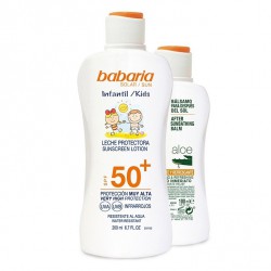 BABARIA LECHE PROTECTORA SOLAR INFANTIL SPF50+ 200ML + AFTER SUN ALOE 100ML