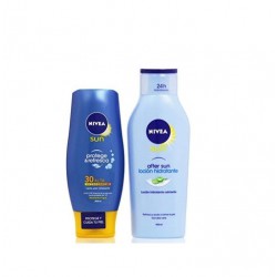 NIVEA SUN LECHE SOLAR PROTEGE E HIDRATA SPF30 200ML+ AFTER SUN 400ML SET REGALO