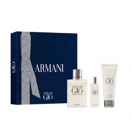 comprar perfumes online hombre GIORGIO ARMANI ACQUA DI GIO POUR HOMME EDT 100 ML + MINI 15 ML + GEL 75 ML SET REGALO