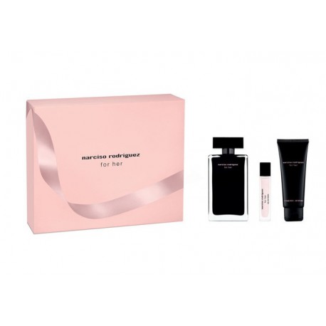 NARCISO RODRIGUEZ FOR HER EDT 100 ML + MINI 10 ML + BODY LOTION 75 ML SET REGALO