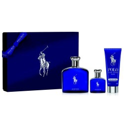 comprar perfumes online hombre RALPH LAUREN POLO BLUE EDP 125 ML + EDP 40 ML + HAIR & BODY WASH 100 ML SET REGALO
