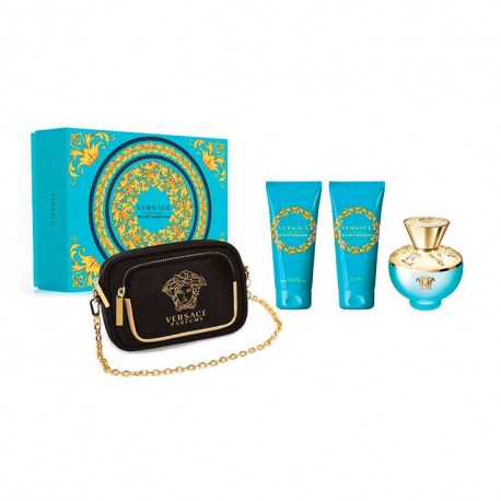comprar perfumes online VERSACE DYLAN TURQUOISE FEMME EDT 100 ML + BODY LOTION 100 ML + GEL 100 + NECESER ML SET REGALO mujer