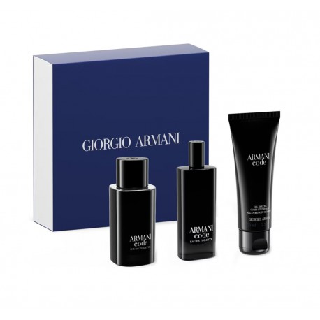 comprar perfumes online hombre GIORGIO ARMANI CODE EDT 75 ML + MINI 15 ML + GEL 75 ML SET REGALO