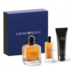 comprar perfumes online hombre ARMANI STRONGER WITH YOU EDT 100 ML + EDT 15 ML + GEL 75 ML SET REGALO
