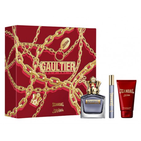 comprar perfumes online hombre JEAN PAUL GAULTIER SCANDAL POUR HOMME EDT 100 ML + MINI 10 ML + SHOWER GEL 75 ML SET REGALO
