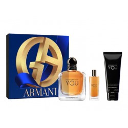 ARMANI STRONGER WITH YOU EDT 100 ML + EDT 15 ML + GEL 75 ML SET REGALO