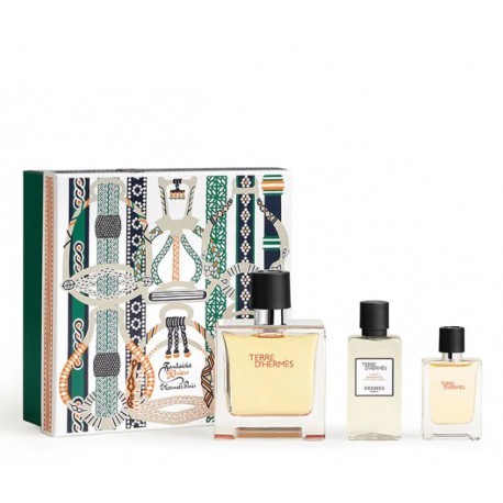 HERMES TERRE D'HERMES PARFUM PURE EDP 75ML VP + PURE EDP 12.5 ML VP + A/S LOTION 40 ML SET REGALO