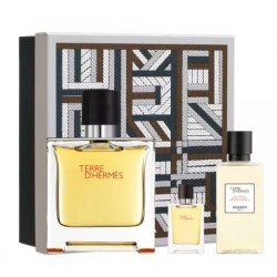 comprar perfumes online hombre HERMES TERRE D'HERMES PARFUM PURE EDP 75ML VP + PURE EDP 5 ML VP + SHOWER GEL 40 ML SET REGALO