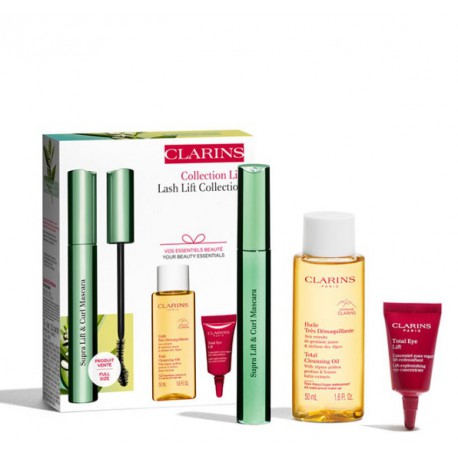 CLARINS MÁSCARA DE PESTAÑAS SUPRA LIFT & CURL 01 INTENSE BLACK 8 ML + 2 PRODUCTOS SET REGALO