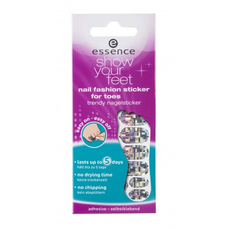 ESSENCE SHOW YOUR FEET NAIL FASHION STICKER FOR TOES PLATEADO