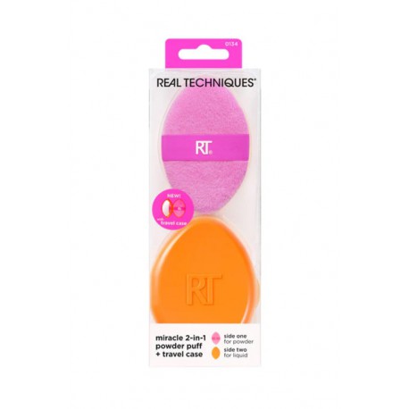 REAL TECHNIQUES ESPONJA PUFF MULTIUSOS MIRACLE 2 EN 1 + ESTUCHE VIAJE