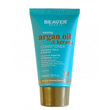 BEAVER ACONDICIONADOR REPARADOR CON ACEITE DE ARGAN Y QUERATINA 40 ML