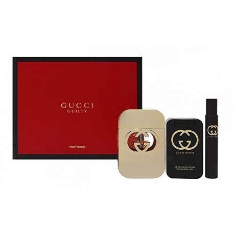 comprar perfumes online GUCCI GUILTY EDT 75 ML + B/LOC 100 ML + MINI 7.4 ML SET REGALO mujer