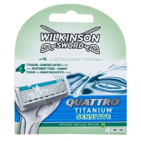 WILKINSON SWORD QUATTRO TITANIUM SENSITIVE 4 RECAMBIOS CUCHILLAS danaperfumerias.com/es/