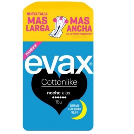 EVAX COTTONLIKE COMPRESAS CON ALAS NOCHE 18 UNIDADES danaperfumerias.com/es/