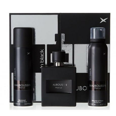 comprar perfumes online hombre MAUBOUSSIN POUR LUI IN BLACK EDP 100 ML + DESODORANTE 150 ML+ ESPUMA AFEITAR 150ML SET