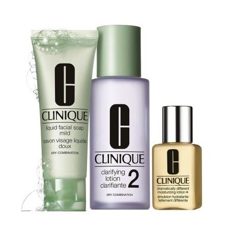 CLINIQUE 3 STEP SKIN CARE SYSTEM TYPE 2 TRAVEL EXCLUSIVE