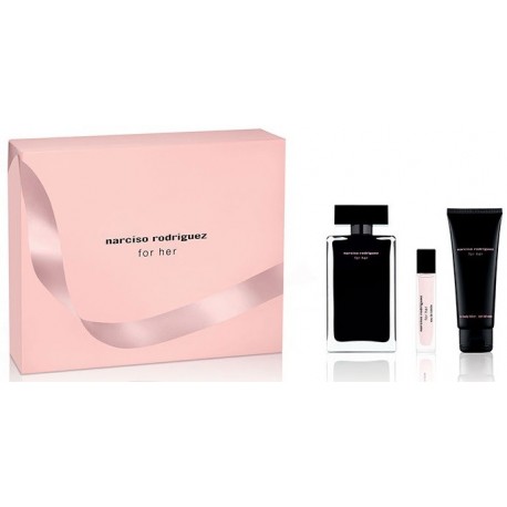 NARCISO RODRIGUEZ FOR HER EDT 100ML + BODY LOTION 75ML + EDT 10ML SET REGALO