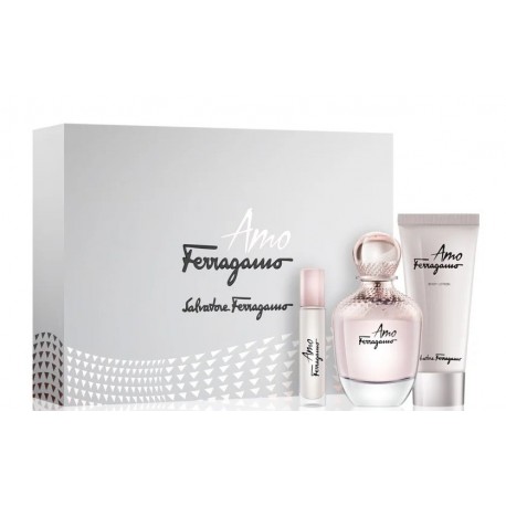 Comprar perfumes online set SALVATORE FERRAGAMO AMO EDP 100 ML VAPO + 2 PIEZAS SET REGALO