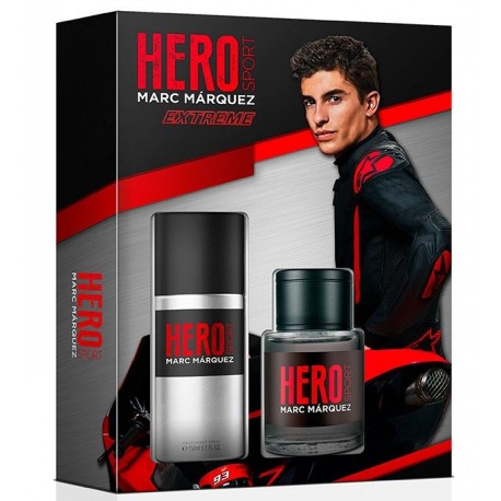 Comprar perfumes online set MARC MARQUEZ HERO SPORT EXTREME EDT 100ML VAPO + DESODORANTE SPRAY 150ML SET REGALO