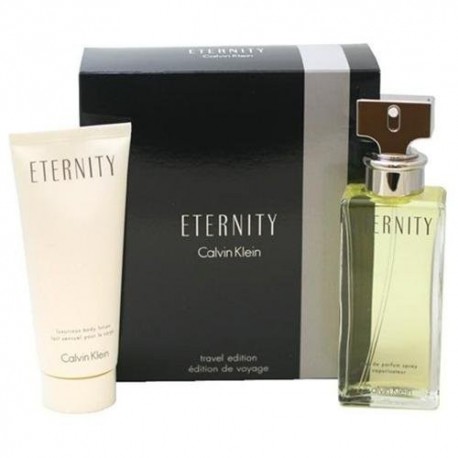 comprar perfumes online CALVIN KLEIN ETERNITY WOMAN EDP 100 ML + B. LOCION 100 ML TRAVEL SET mujer