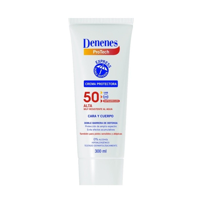 DENENES CREMA PROTECTORA SOLAR CUERPO Y CARA SPF 50 300 ML