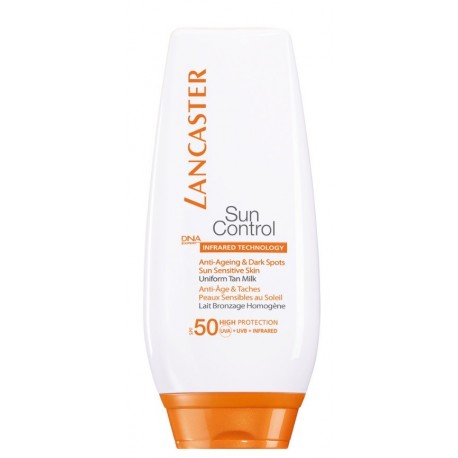 LANCASTER SUN CONTROL ANTI AGE & DARK SPOT UNIFORM SENSITIVE SKIN TAN MILK SPF 50 125 ML