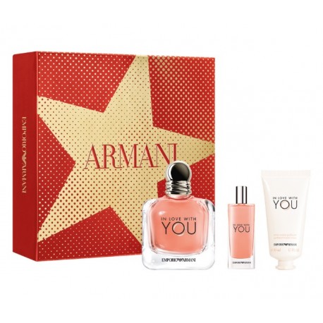 comprar perfumes online EMPORIO ARMANI IN LOVE WITH YOU EDP 100 ML + MINI 15 ML + CREMA MANOS 50 ML SET REGALO mujer