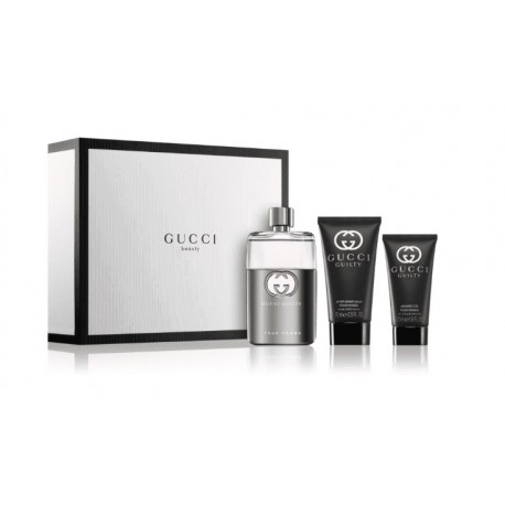 comprar perfumes online hombre GUCCI GUILTY POUR HOMME EDT 90 ML + A/S 75 ML + S/G 50 ML SET REGALO