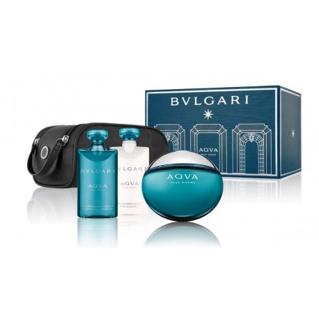 comprar perfumes online hombre BVLGARI AQVA EDT 100 ML + GEL 75 ML + AS BALM 75 ML + NECESER SET