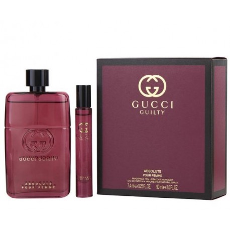 comprar perfumes online GUCCI GUILTY ABSOLUTE POUR FEMME EDP 90 ML + MINI 7.4 ML SET REGALO mujer